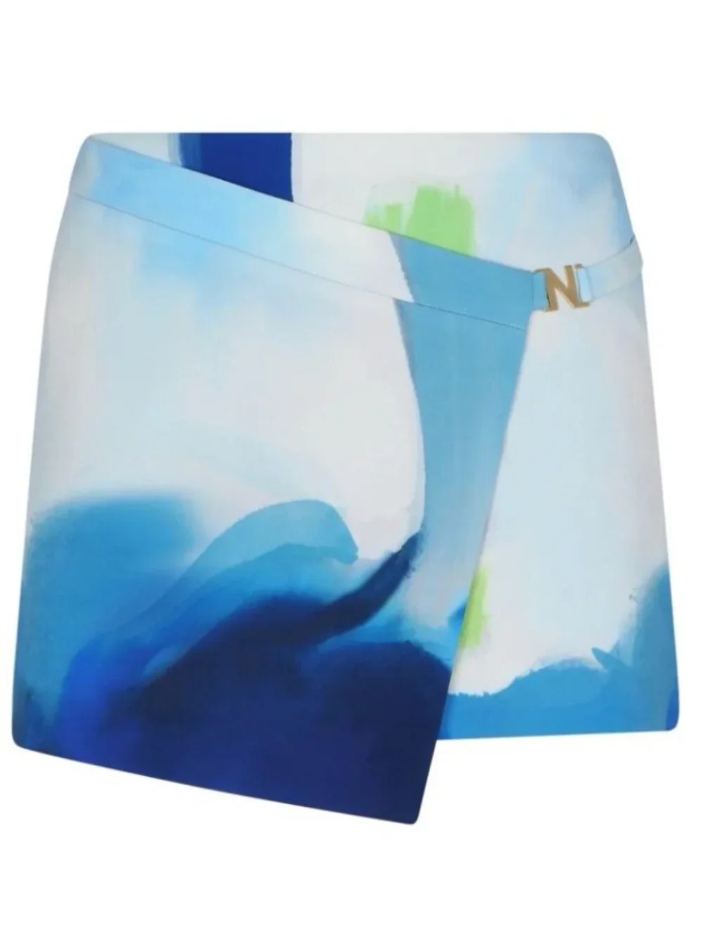 NELBLU Amazonia‎ Asymmetric Crossover Watercolor Print Skort Size Small